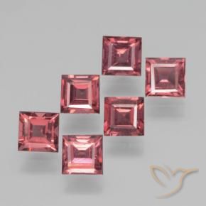 Gemme di Granato Piropo Rosso medio-scuro naturale da 2.51 ct, Quadrato, VS