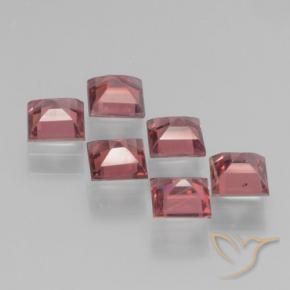Gemme di Granato Piropo Rosso medio-scuro naturale da 2.51 ct, Quadrato, VS