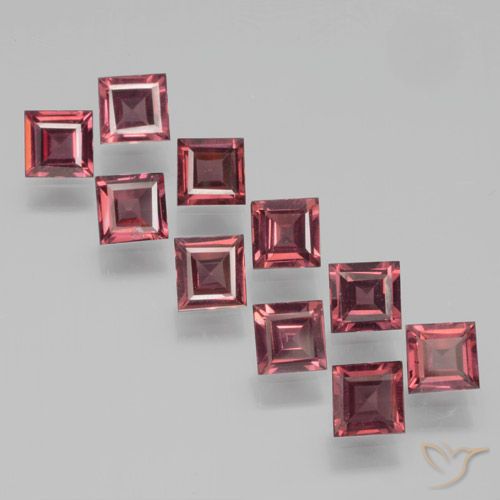 3.35ctw Naturale Rosso medio-scuro Granato Piropo, Quadrato, VS