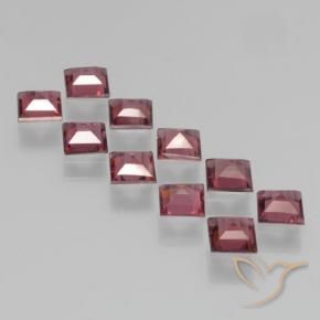 Gemme di Granato Piropo Rosso medio-scuro naturale da 3.35 ct, Quadrato, VS