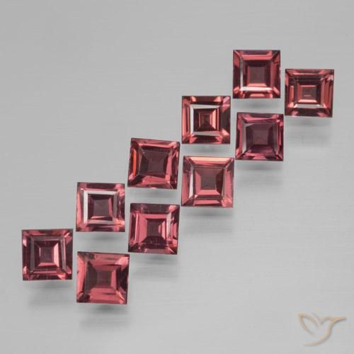 Gemme di Granato Piropo Rosso Merlot naturale da 3.61 ct, Quadrato, VS