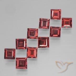 Gemme di Granato Piropo Rosso scuro naturale da 3.98 ct, Quadrato, VS