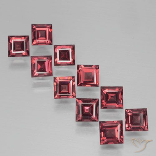 4.68ctw Naturale Rosso medio Granato Piropo, Quadrato, VS