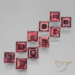 Gemme di Granato Piropo Rosso medio naturale da 4.68 ct, Quadrato, VS