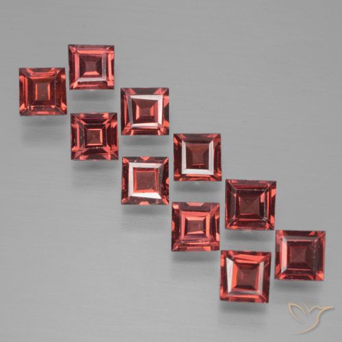 4.11ctw Naturale Rosso medio Granato Piropo, Quadrato, VS