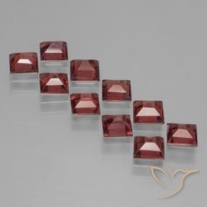 Gemme di Granato Piropo Rosso medio naturale da 4.11 ct, Quadrato, VS