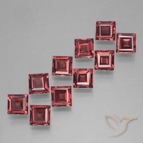 Gemme di Granato Piropo Rosso scarlatto profondo naturale da 3.76 ct, Quadrato, VS