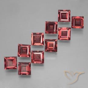 Gemme di Granato Piropo Rosso scuro naturale da 4.18 ct, Quadrato, VS