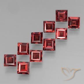 Gemme di Granato Piropo Rosso scuro naturale da 3.92 ct, Quadrato, VS