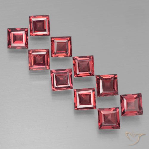 4.13ctw Naturale Vino Rosso Profondo Granato Piropo, Quadrato, VS