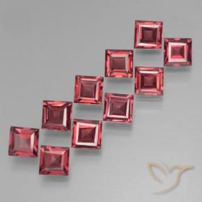 Gemme di Granato Piropo Vino Rosso Profondo naturale da 4.13 ct, Quadrato, VS
