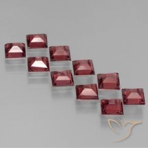 Gemme di Granato Piropo Vino Rosso Profondo naturale da 4.13 ct, Quadrato, VS