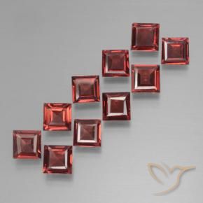 Gemme di Granato Piropo Rosso scuro naturale da 3.43 ct, Quadrato, VS