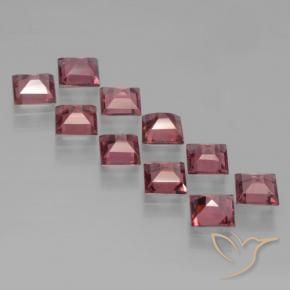 Gemme di Granato Piropo Rosso medio-scuro naturale da 3.88 ct, Quadrato, VS