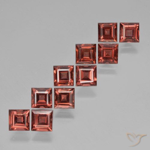 Gemme di Granato Piropo Rosso medio naturale da 4.78 ct, Quadrato, VS