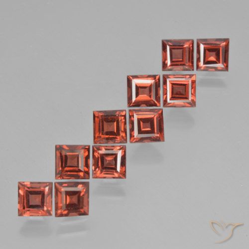 4.71ctw Naturale Rosso mattone Granato Piropo, Quadrato, VS