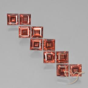 Gemme di Granato Piropo Rosso mattone naturale da 4.71 ct, Quadrato, VS