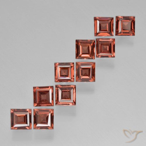 4.17ctw Naturale Rosso medio Granato Piropo, Quadrato, VS