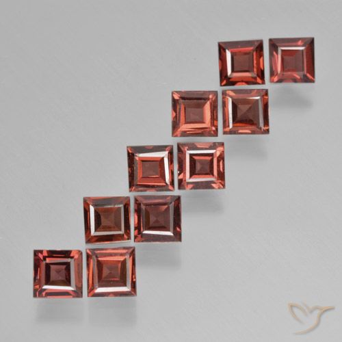 4.28ctw Naturale Rosso medio Granato Piropo, Quadrato, VS