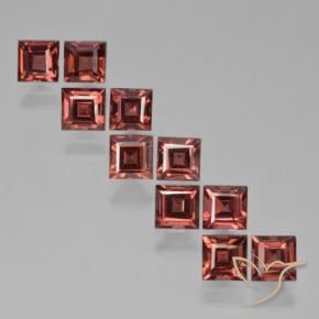 Gemme di Granato Piropo Rosso scarlatto naturale da 4.94 ct, Quadrato, VS