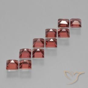 Gemme di Granato Piropo Rosso scarlatto naturale da 4.94 ct, Quadrato, VS