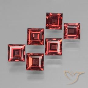 Gemme di Granato Piropo Rosso scarlatto naturale da 2.71 ct, Quadrato, VS