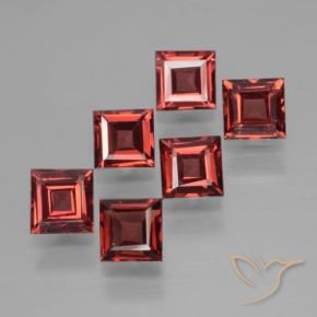 Gemme di Granato Piropo Rosso scuro naturale da 2.71 ct, Quadrato, VS
