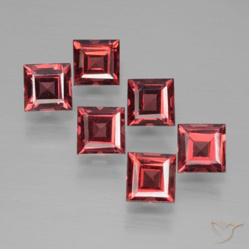 2.66ctw Naturale Rosso scuro Granato Piropo, Quadrato, VS