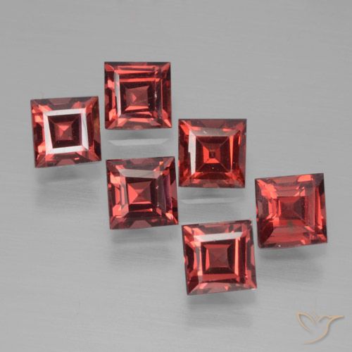 2.87ctw Naturale Rosso scarlatto profondo Granato Piropo, Quadrato, VS