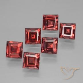 Gemme di Granato Piropo Rosso scarlatto profondo naturale da 2.87 ct, Quadrato, VS