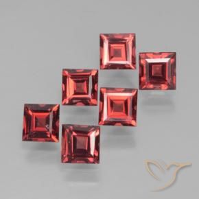 Gemme di Granato Piropo Rosso scuro naturale da 2.49 ct, Quadrato, VS