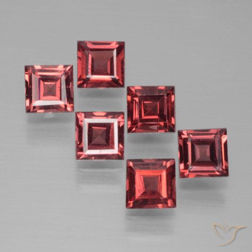 2.68ctw Naturale Rosso scarlatto profondo Granato Piropo, Quadrato, VS