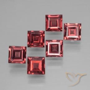 Gemme di Granato Piropo Rosso scarlatto profondo naturale da 2.68 ct, Quadrato, VS