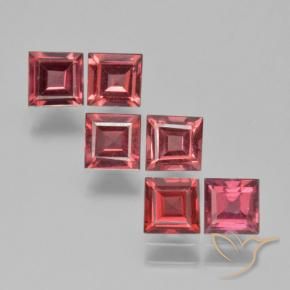 Gemme di Granato Piropo Rosso medio naturale da 2.41 ct, Quadrato, VS