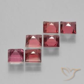 Gemme di Granato Piropo Rosso medio naturale da 2.41 ct, Quadrato, VS