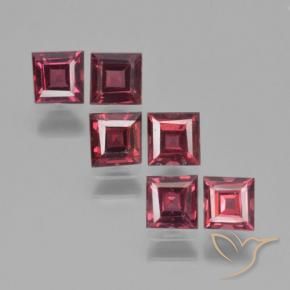 Gemme di Granato Piropo Rosso lampone naturale da 2.28 ct, Quadrato, VS