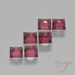 Gemme di Granato Piropo Rosso lampone naturale da 2.28 ct, Quadrato, VS