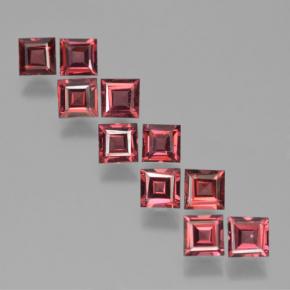 Granato piropo naturale rosso da 4,19 ct, quadrato, VS