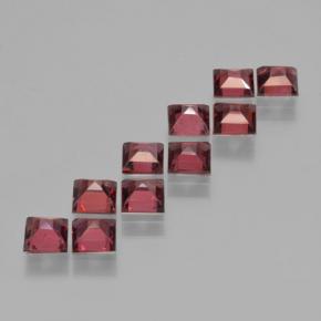 Granato piropo naturale rosso da 4,19 ct, quadrato, VS