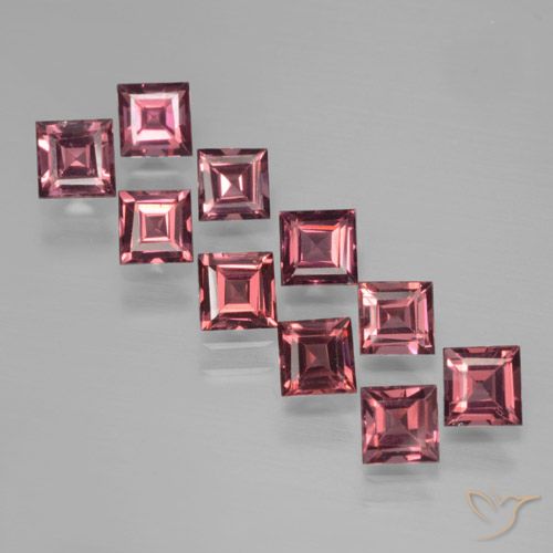 4.00ctw Naturale Rosso medio Granato Piropo, Quadrato, VS