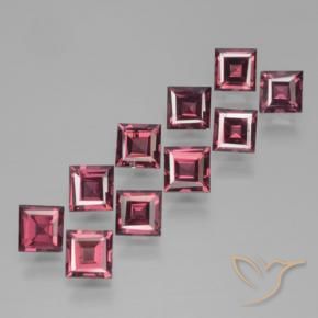 Gemme di Granato Piropo Rosso scuro naturale da 4.30 ct, Quadrato, VS