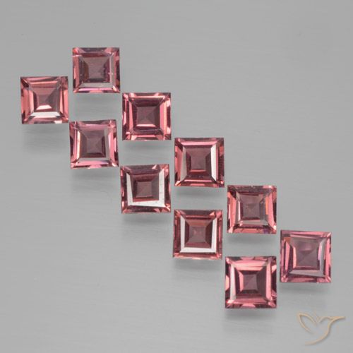 3.65ctw Naturale Rosso ciliegia violaceo Granato Piropo, Quadrato, VS