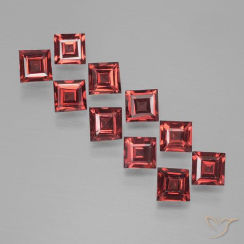 3.34ctw Naturale Rosso scuro Granato Piropo, Quadrato, VS