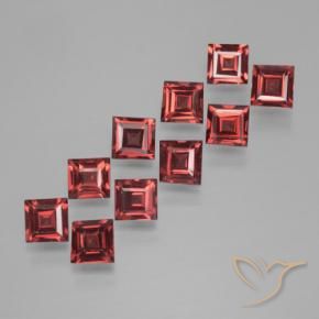 Gemme di Granato Piropo Rosso scuro naturale da 3.34 ct, Quadrato, VS