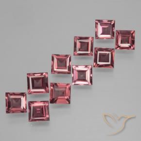 Gemme di Granato Piropo Rosso medio-scuro naturale da 4.04 ct, Quadrato, VS