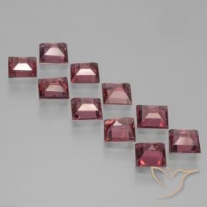 Gemme di Granato Piropo Rosso medio-scuro naturale da 4.04 ct, Quadrato, VS