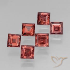 Gemme di Granato Piropo Rosso rosa scuro naturale da 2.64 ct, Quadrato, VS