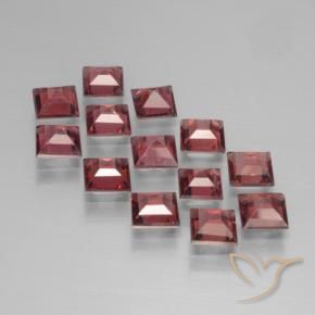 Gemme di Granato Piropo Rosso scuro naturale da 4.97 ct, Quadrato, VS