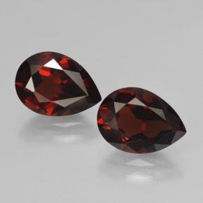 Gemme di Granato Piropo Rosso nerastro naturale da 4.95 ct, Forma a pera, VVS-VS