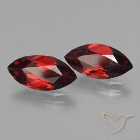 Gemme di Granato Piropo Rosso Sangue Profondo naturale da 3.50 ct, Taglio marquise, VVS-VS